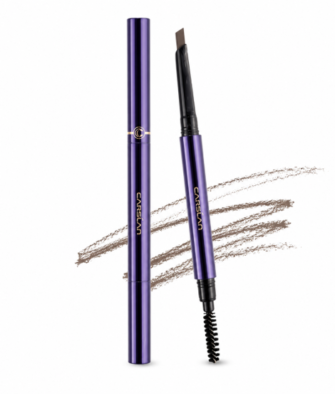 Carslan 3D Diamond-Tip Eyebrow Pencil – Waterproof, Sweat-proof, Smudge-proof, Long-lasting; Ideal for Straight Brows & Beginners; Includes Spoolie Brush.