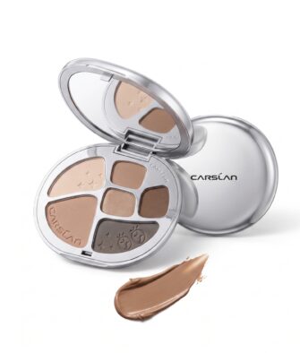 Carslan 3-in-1 Earth-Tone Palette (6-Color Eyeshadow, Blush, Highlighter & Contour) – Beginner-Friendly, 2026 New Edition