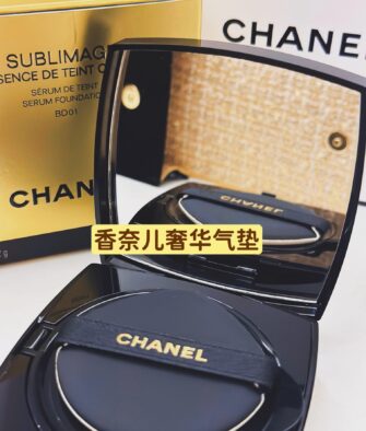 Chanel Sublimage Le Teint Cushion (Black & Gold Case) 12g – Luxurious Foundation: Moisturizing, High-Coverage, Long-Lasting, and Natural Finish.