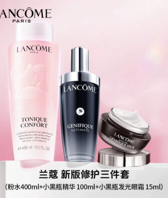 [Gift Box & Bag] Lancôme Repair 3-Piece Set (New Version): Tonique Confort (400ml), Advanced Génifique Serum (100ml), and Advanced Génifique Yeux Light-Pearl Eye Cream (15ml) — Gift Box & Bag Included.