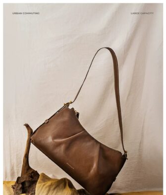Mescolato "Mi" Series Hobo Bag – Handmade Vegetable-Tanned Leather, Spacious, Casual Style; Suitable for Commuting (Women's Shoulder/Underarm Bag)