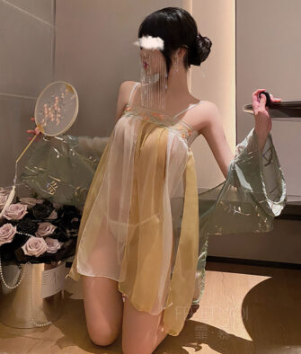 Feimu High-End Classical-Style Erotic Hanfu Lingerie Set – "Midnight Charm" (Model 7874)