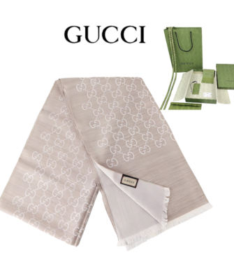[Gift Box & Bag Included] Gucci Jacquard Wool-Silk Scarf – Perfect for Christmas, New Year, Best Friends, or Teachers' Day.