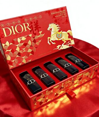 [Authorized] Dior Golden Steed Gift Set – Year of the Horse Blue & Gold Edition Lipstick Miniatures (5-Piece Set, 1.5g x 5): Shades 999 Velvet, 720 Velvet, 188 Velvet, 288 Velvet, and 888 Velvet.