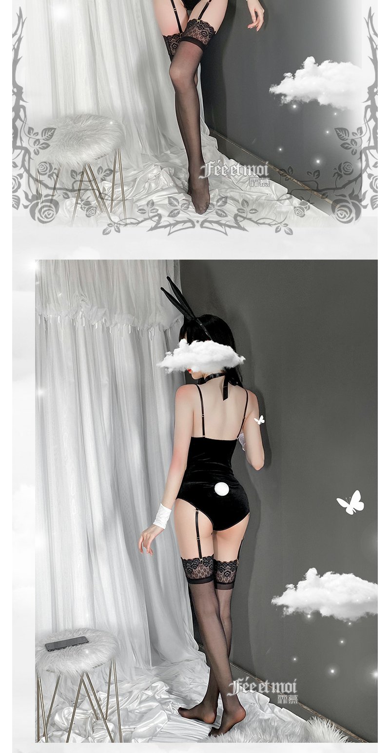 Feimu Golden Velvet Bunny Girl Bodysuit Lingerie - 图片 2
