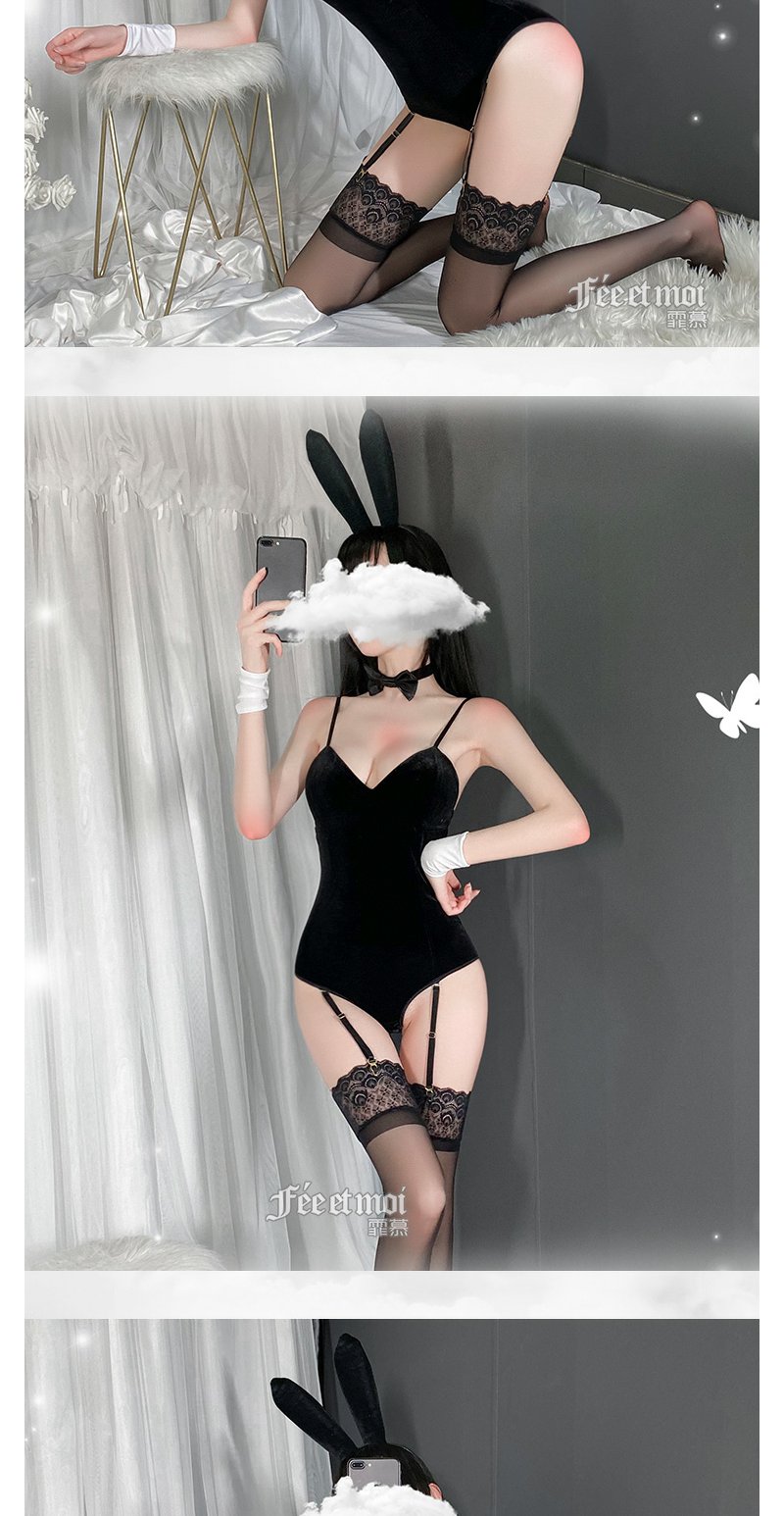 Feimu Golden Velvet Bunny Girl Bodysuit Lingerie