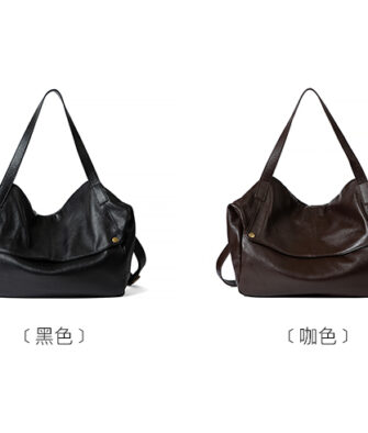 Relaxed-style tote bag—large-capacity, genuine top-grain cowhide; suitable for crossbody, shoulder, or hand carry (Model 5509).