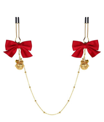 BDSM Bow-knot & Bell Nipple Clamps – Adult Intimate Accessories for Flirting, Play, and Punishment