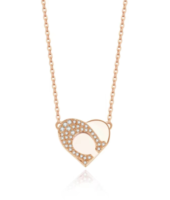 COACH Trendy Luxury Necklace – Classic C-Logo Pavé Necklace