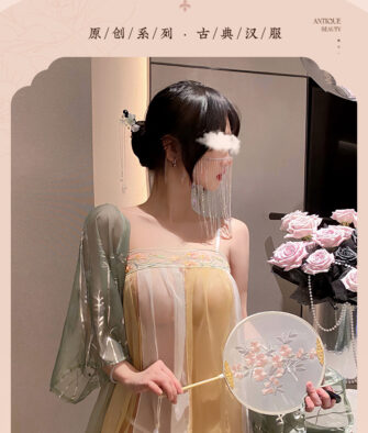 Feimu Lingerie: High-end Hanfu-style erotic uniform and sleepwear set—"Midnight Allure" sexy lingerie (Model 7874)