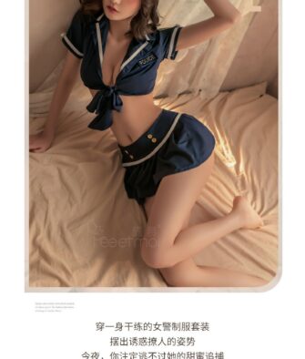 Feimu Sexy Cut-Out Waist Role-Play Lingerie & Uniform Set