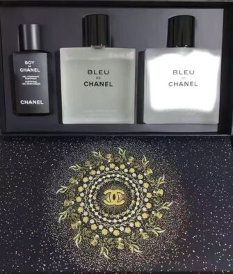 [Gift Box & Bag] Chanel Bleu de Chanel Men's 3-Piece Set (After-Shave Lotion 100ml, After-Shave Balm 90ml, Moisturizer 50ml) – Gift Bag Included