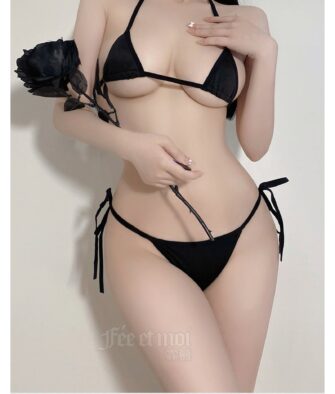 Feimu Heart-Embroidered Triangle Lingerie Set