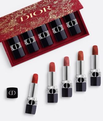 [Authorized Product] DIOR 2026 New Year Red & Gold Pattern Lipstick Gift Set (5 x 1.5g) – Shades: 999 Matte, 720 Velvet, 772 Matte, 951 Matte, 735 Matte