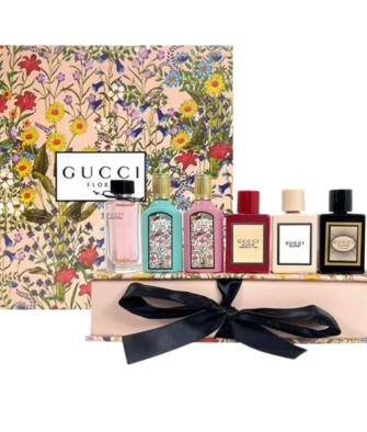 [Perfect Gift] Gucci Garden Luxury Fragrance Miniature Set (6-Piece): Gorgeous Gardenia (5ml), Gorgeous Jasmine (5ml), Flora Gardenia (5ml), Flora Gorgeous Gardenia (Pink) (5ml), Flora Gorgeous Gardenia (Red) (5ml), Bloom Ambrosia di Fiori (5ml).