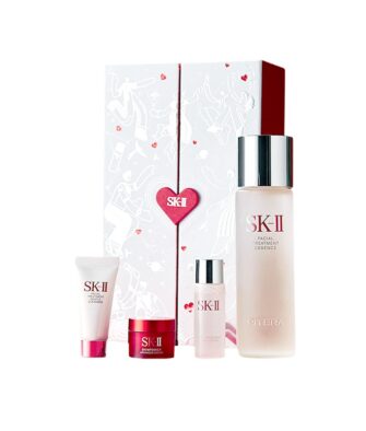 [Gift Box & Bag] SK-II Limited Edition "Heart-Fluttering Cube" Gift Set: Facial Treatment Essence (230ml + 30ml) + Skinpower Cream (15g, Rich/Moisturizing) + Facial Treatment Cleanser (20g)