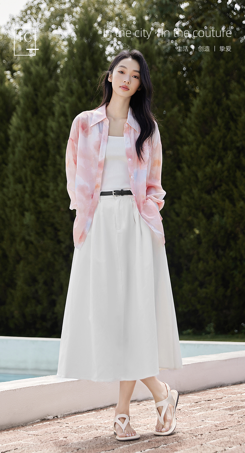 IC Women's Minimalist Casual High-Waisted A-Line Skirt – New Summer Versatile Style for Work or Vacation - 图片 7