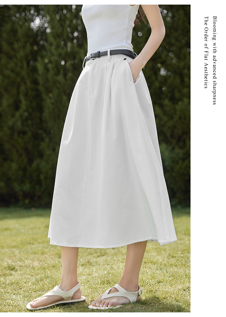 IC Women's Minimalist Casual High-Waisted A-Line Skirt – New Summer Versatile Style for Work or Vacation