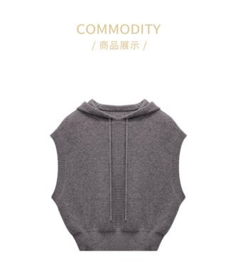 ESPRESSO Sleeveless Hooded Pullover EWF103062N