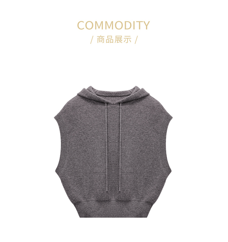 ESPRESSO Sleeveless Hooded Pullover EWF103062N