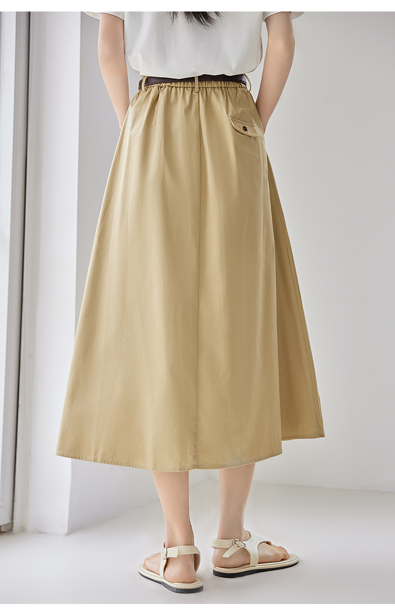 IC Women's Minimalist Casual High-Waisted A-Line Skirt – New Summer Versatile Style for Work or Vacation - 图片 5