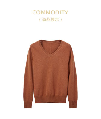 ESPRESSO Basic V-Neck Cashmere Pullover YD18303001