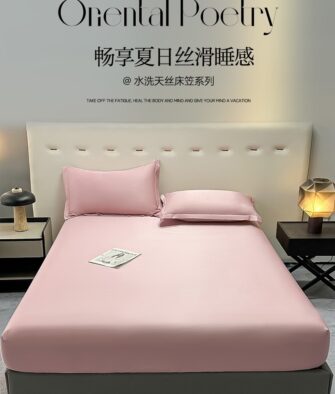 【Indulge in Silky Summer Comfort】Jingdi Washed Ice-Silk Fitted Sheet (Same Style as Sam's Club) – Lightweight & Breathable, 360° Full-Wrap Design, Cool & Refreshing All Night Long (ZXT)