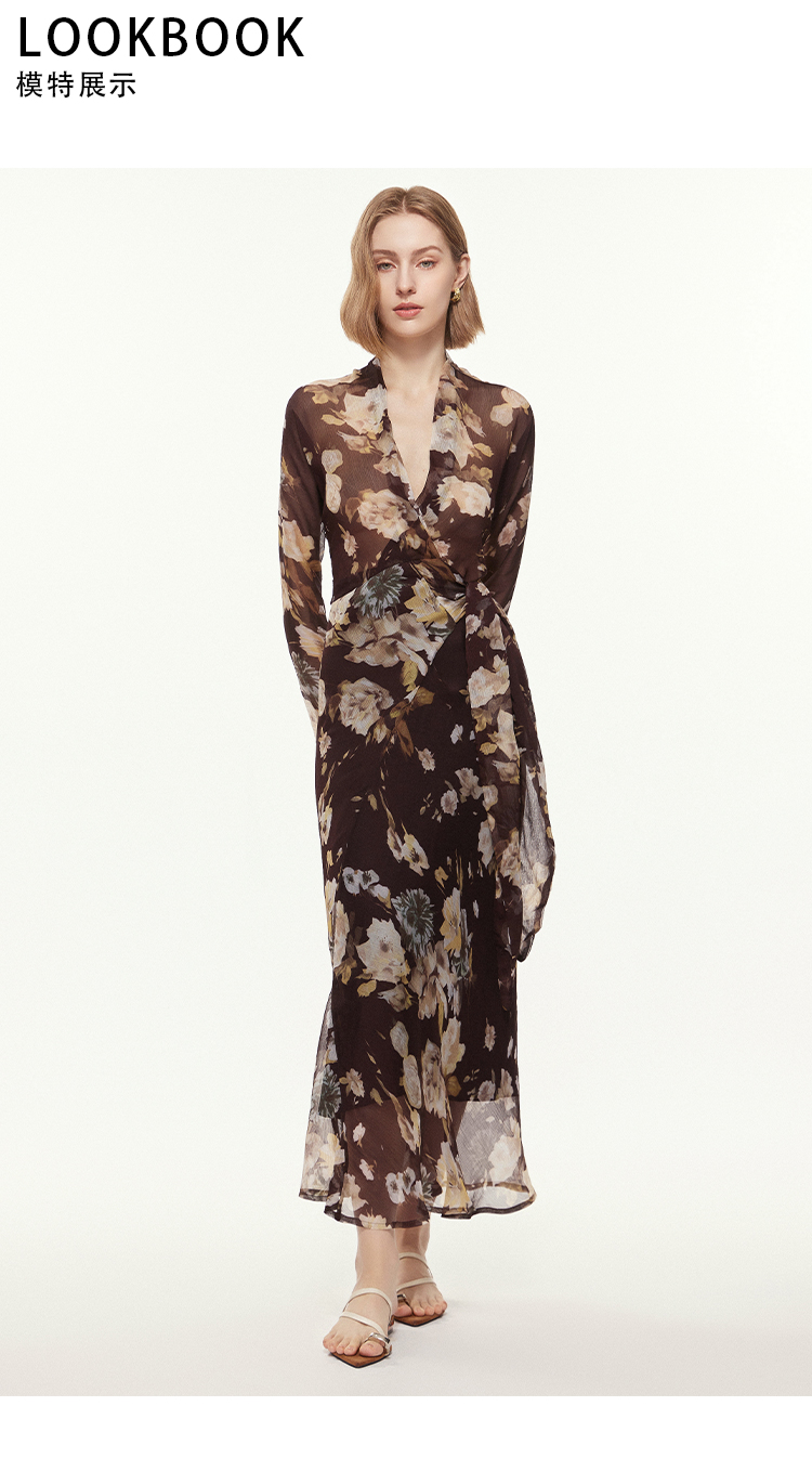 NORNS LADY French-style vintage floral dress—waist-cinching, slimming, and elegant (T26S1620840K) - 图片 5