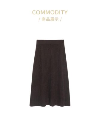ESPRESSO Horizontal-Knit Textured A-Line Skirt CWF105023E