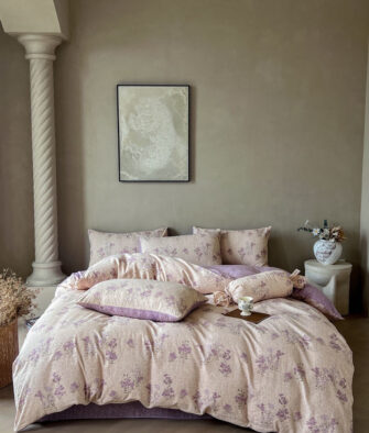 Jingdi [Summer/Autumn Special: ¥129] New Chinese-style vintage bamboo-blend linen 6-piece bedding set—cool, breathable, and comfortable; sleep naked until dawn even in 38°C heat!