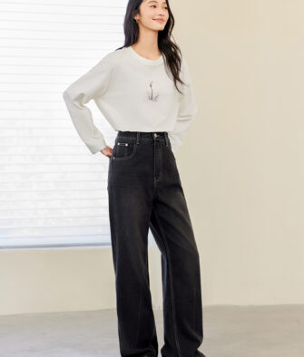 IC Women's Premium Minimalist Denim Trousers – Elegant, Sophisticated Craftsmanship; New Autumn Style for Commuting and Casual Wear