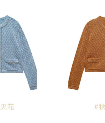 ESPRESSO Chain-Trimmed Round-Neck Jacket (Chanel-Inspired Style) EAF101011S