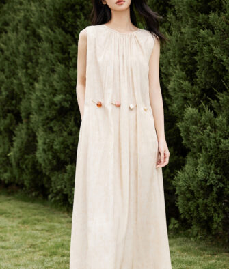 IC Women's New Summer Casual & Elegant Loose-Fit Sleeveless Vacation Dress with Drawstring Detail