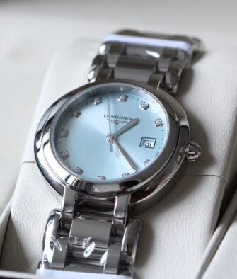 Longines Moonflower Ladies Watch, 30mm Blue Dial with Diamonds
