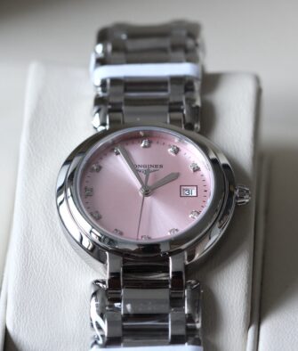 Longines Moonflower Ladies Watch, 30mm Pink Dial with Diamonds